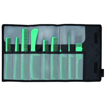 Zestaw grzebieni fryzjerskich Jaguar, 9 sztuk w kolorze zielonym